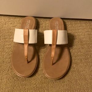 Brown and White Sandals